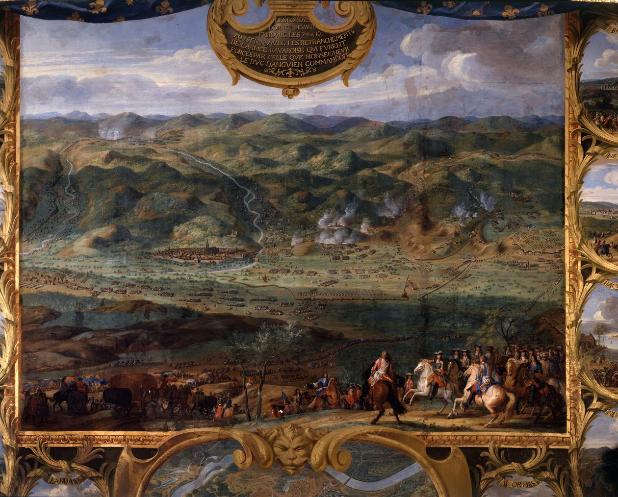 II. Lajos Bourbon Conde (Bourbon-Conde) herceg tettei, akiket Grand Condeként ismernek (1621-1686): Fribourgi csata (1644) a harmincéves háború alatt – Megváltó festménye A mese (Leconte, A gróf, Lecomte) ) (1659-1694) alkotó: Sauveur Le Conte