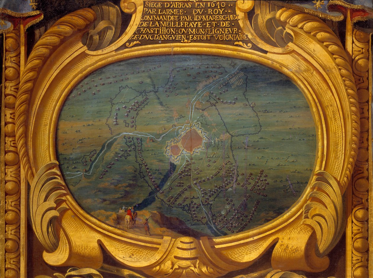 Harmincéves háború (1618-1648): Arras székhelyét ábrázoló térkép alkotó: Sauveur Le Conte