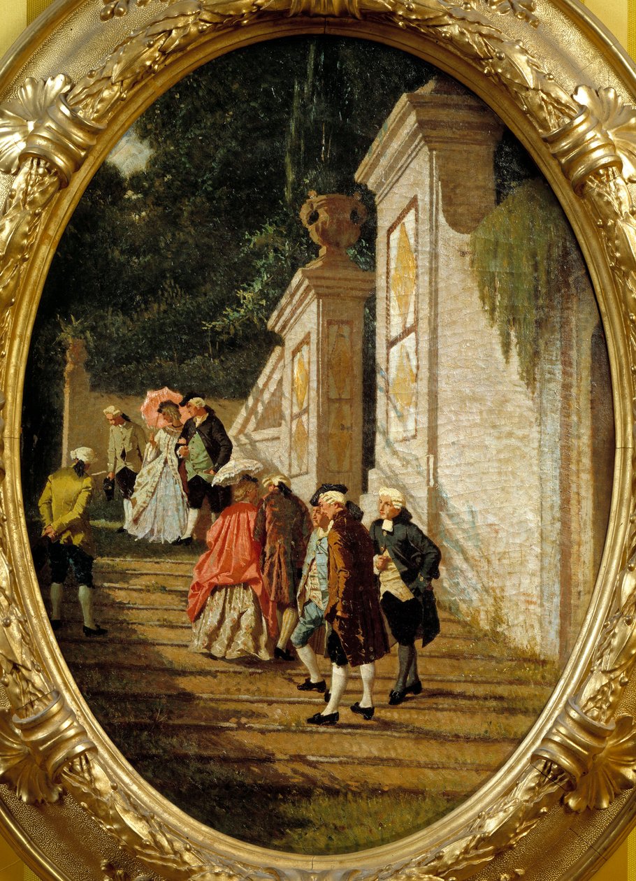 A régi szép idők Nemesi párok sétálnak. Francesco Altamura festménye alkotó: Saverio Altamura