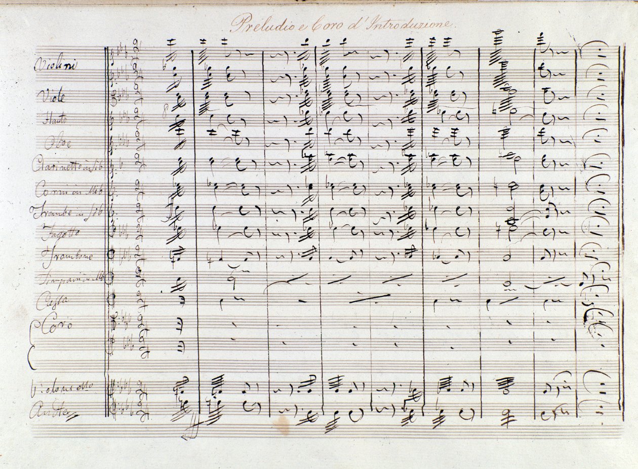 Mercadante Il bravo című operája (1842) előjátékának első oldala alkotó: Saverio Mercadante