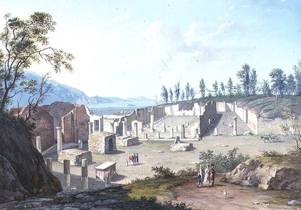 Nagy turisták a Nápoly melletti Pozzuoli romjainál alkotó: Saviero Xavier della Gatta