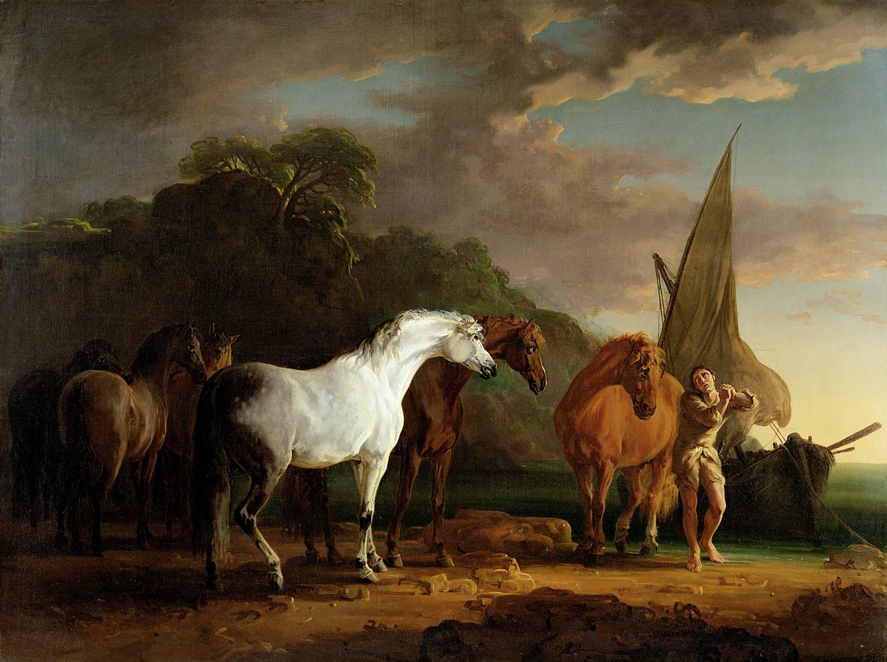 Gulliver utolsó búcsúját veszi a Houyhnhnm-ek földjéről, 1769 körül alkotó: Sawrey Gilpin