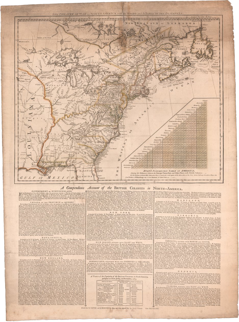 A Map of North America - Revolutionary War  alkotó: Sayer & Bennett