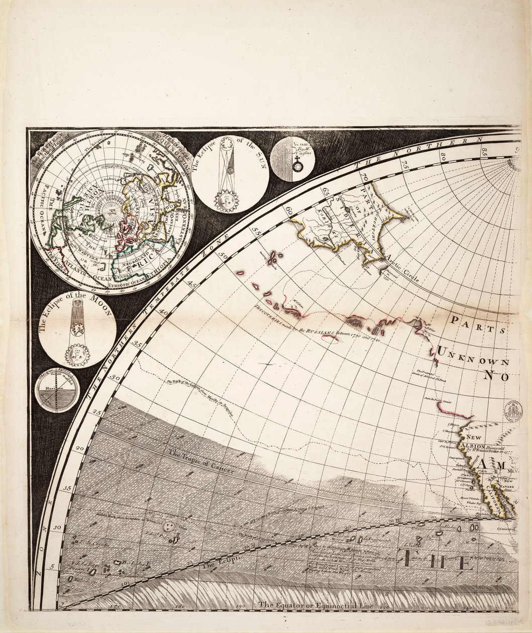 A világ új és helyes térképe (metszet), 1774 körül (színes metszet) alkotó: Sayer & Bennett