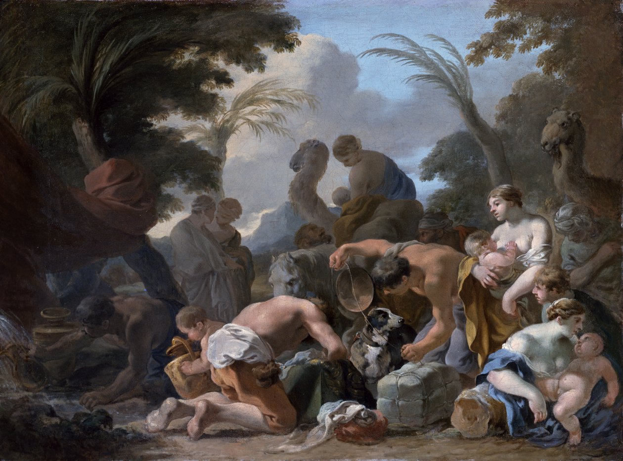 Lábán Jákob holmijait kutatja, 1634-37 körül alkotó: Sébastien Bourdon