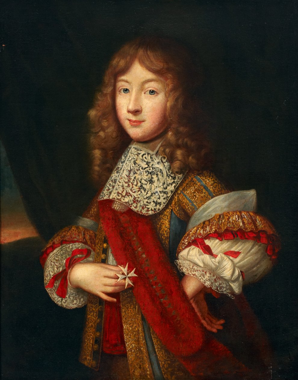Fiatal lovag portréja jelvényekkel, 1700 körül alkotó: Sébastien Bourdon