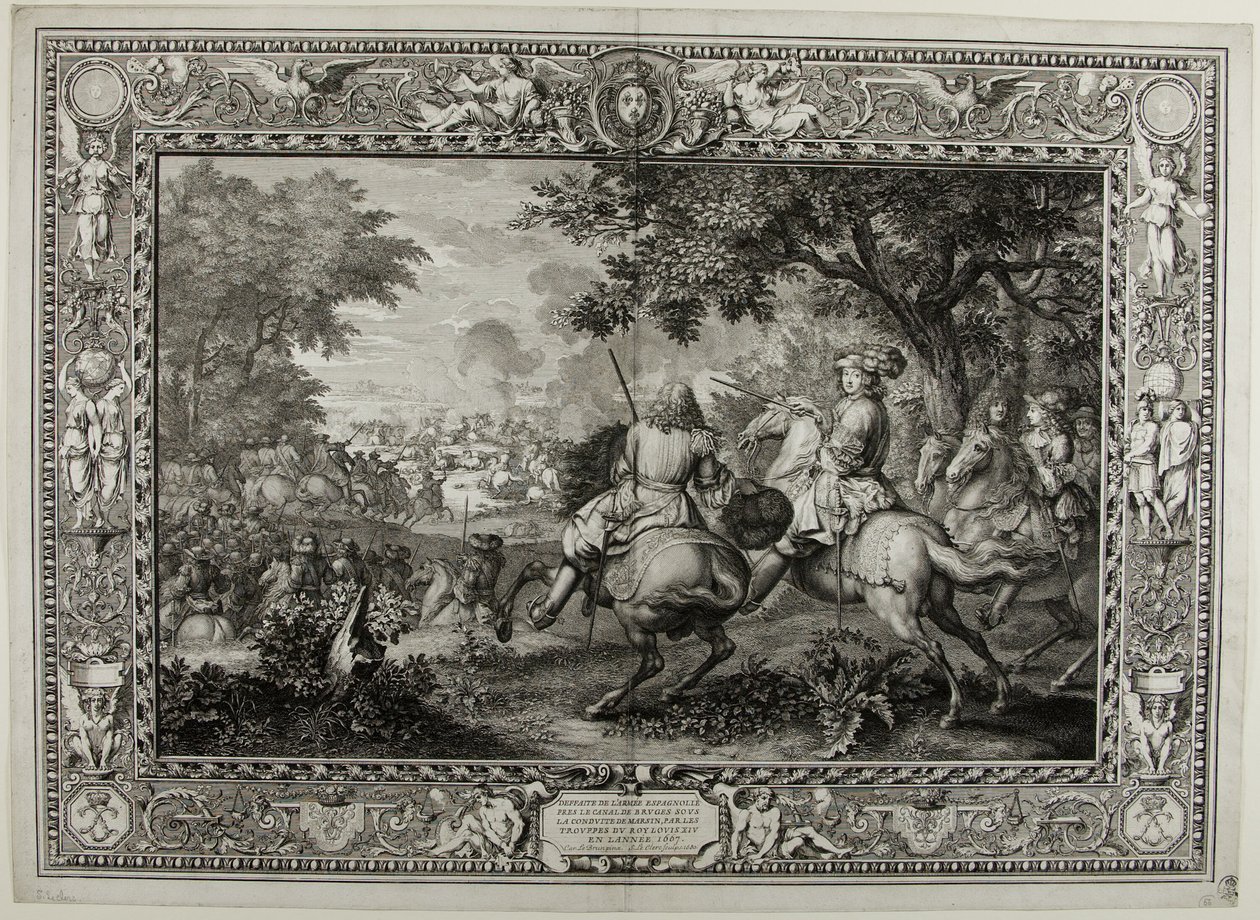 A spanyol hadsereg veresége a brugge-i csatorna közelében XIV. Lajos király csapatai által 1667 alkotó: Sébastien Le Clerc the elder
