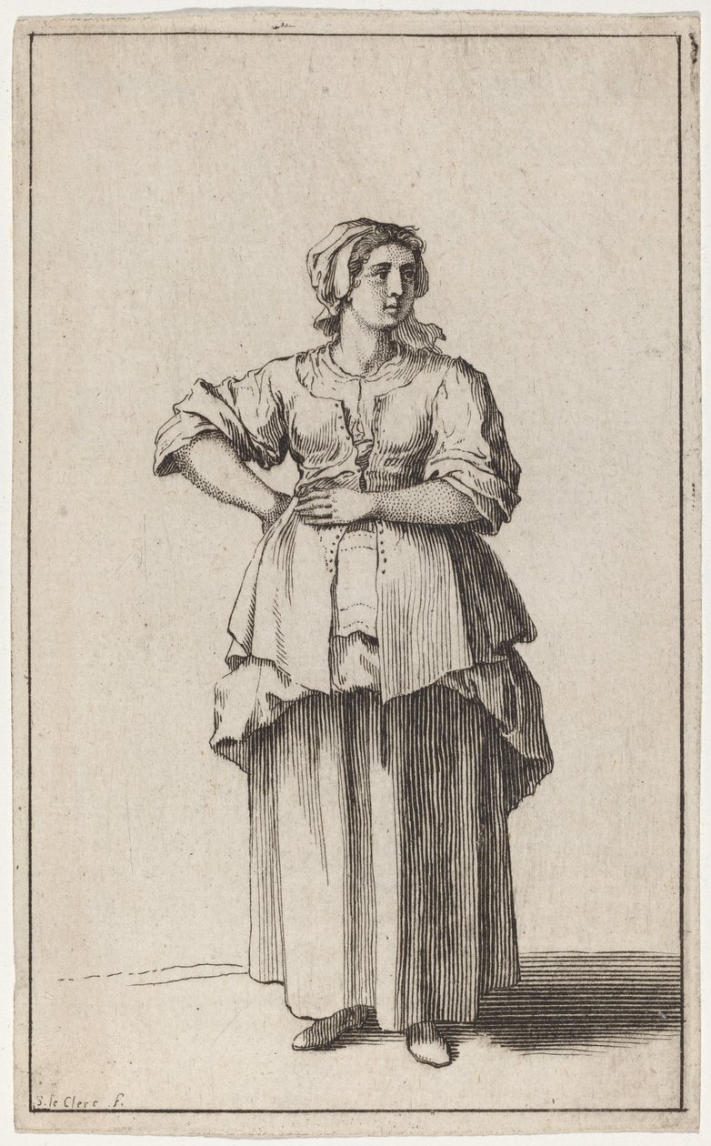 Álló szolgálóasszony alkotó: Sébastien Le Clerc the elder