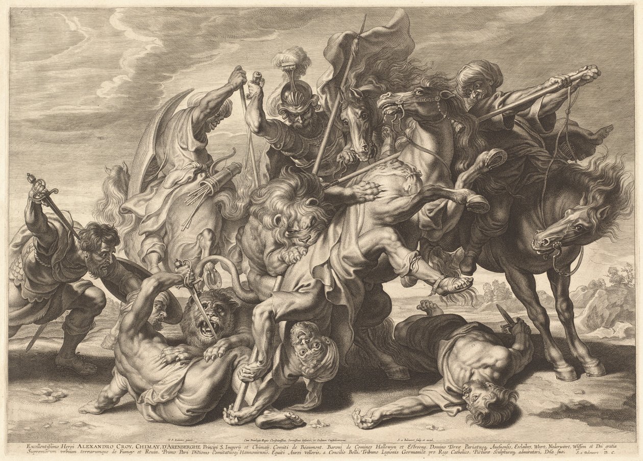 Oroszlánvadászat alkotó: Schelte Adams Bolswert after Sir Peter Paul Rubens