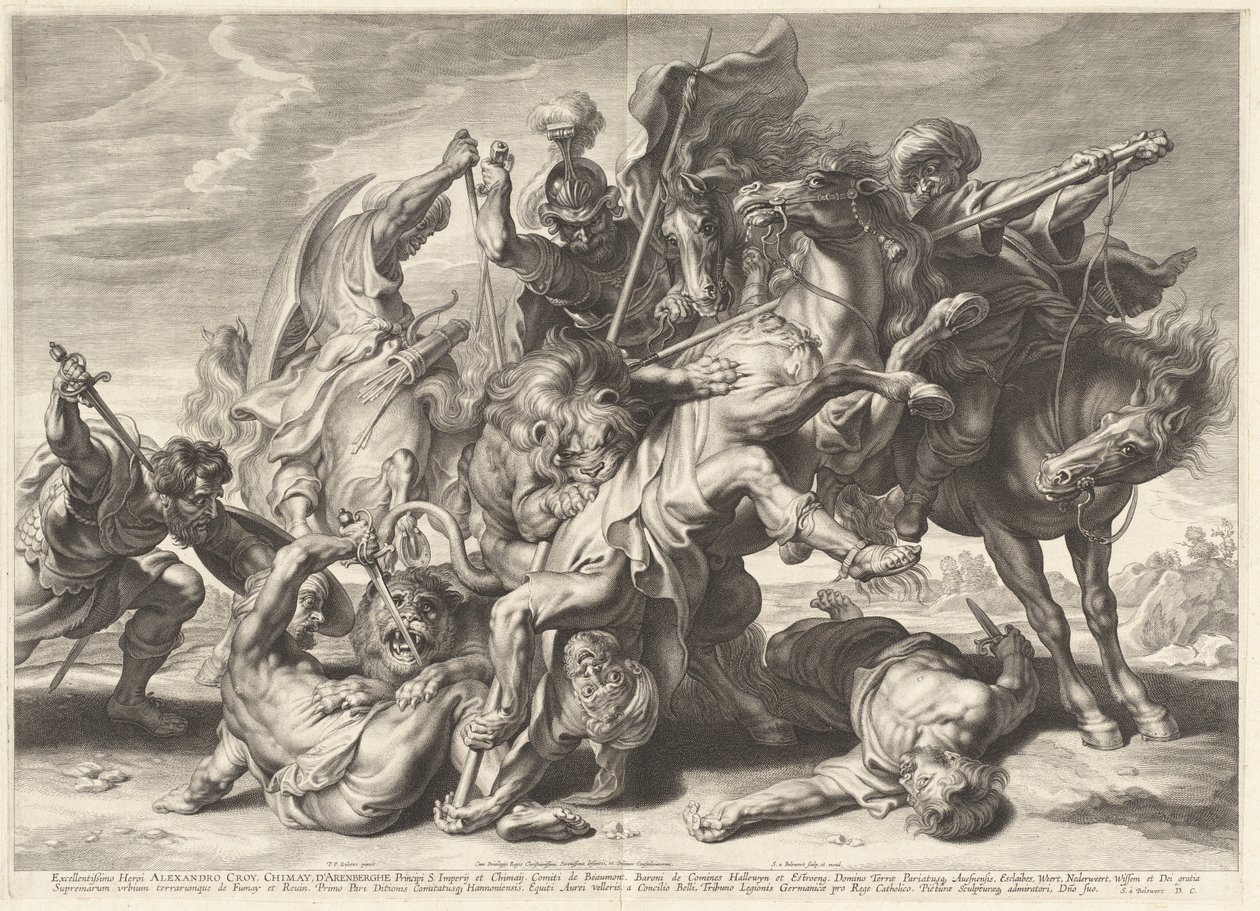 Oroszlánvadászat alkotó: Schelte Adams Bolswert after Sir Peter Paul Rubens