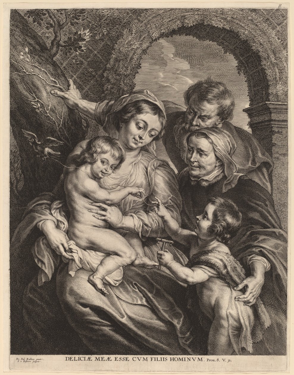 A Szent Család az Aranypinccsel alkotó: Schelte Adams Bolswert after Sir Peter Paul Rubens