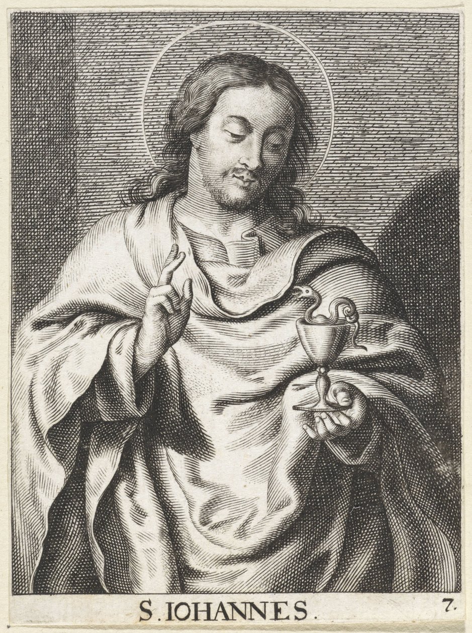 Szent János evangélista S. Johannes (cím a tárgyon) Krisztus, Mária és az apostolok (sorozat címe) alkotó: Schelte Adamsz. Bolswert (possibly)