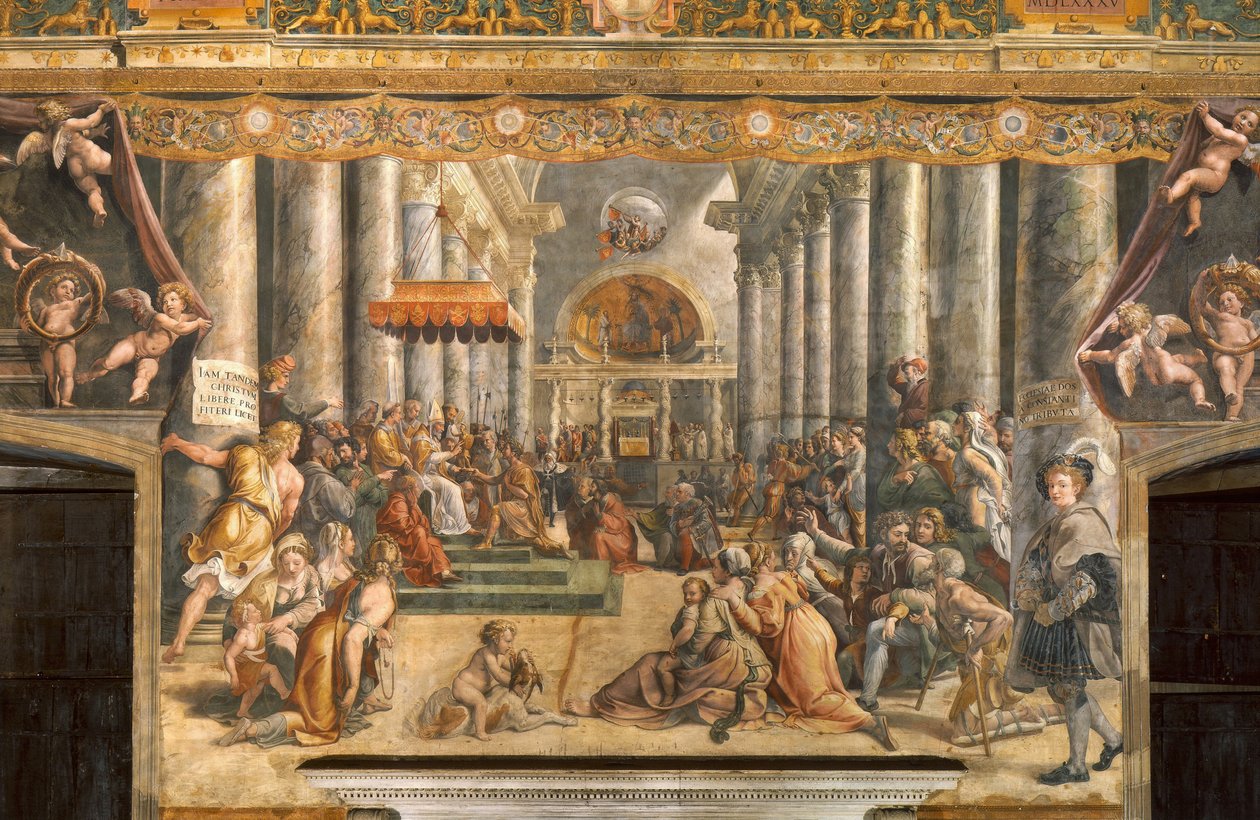 Róma adományozása alkotó: School of Raphael