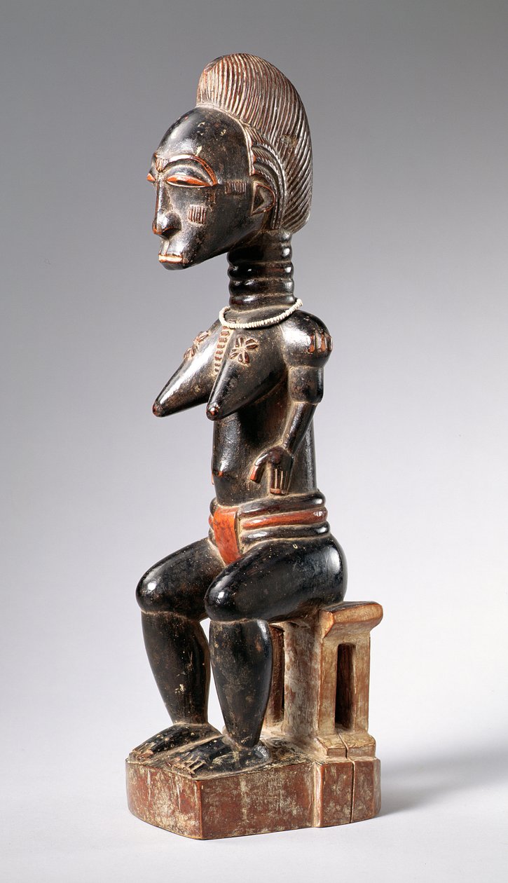 Baule ülő női figura (fa) (lásd még: 186366 alkotó: School African