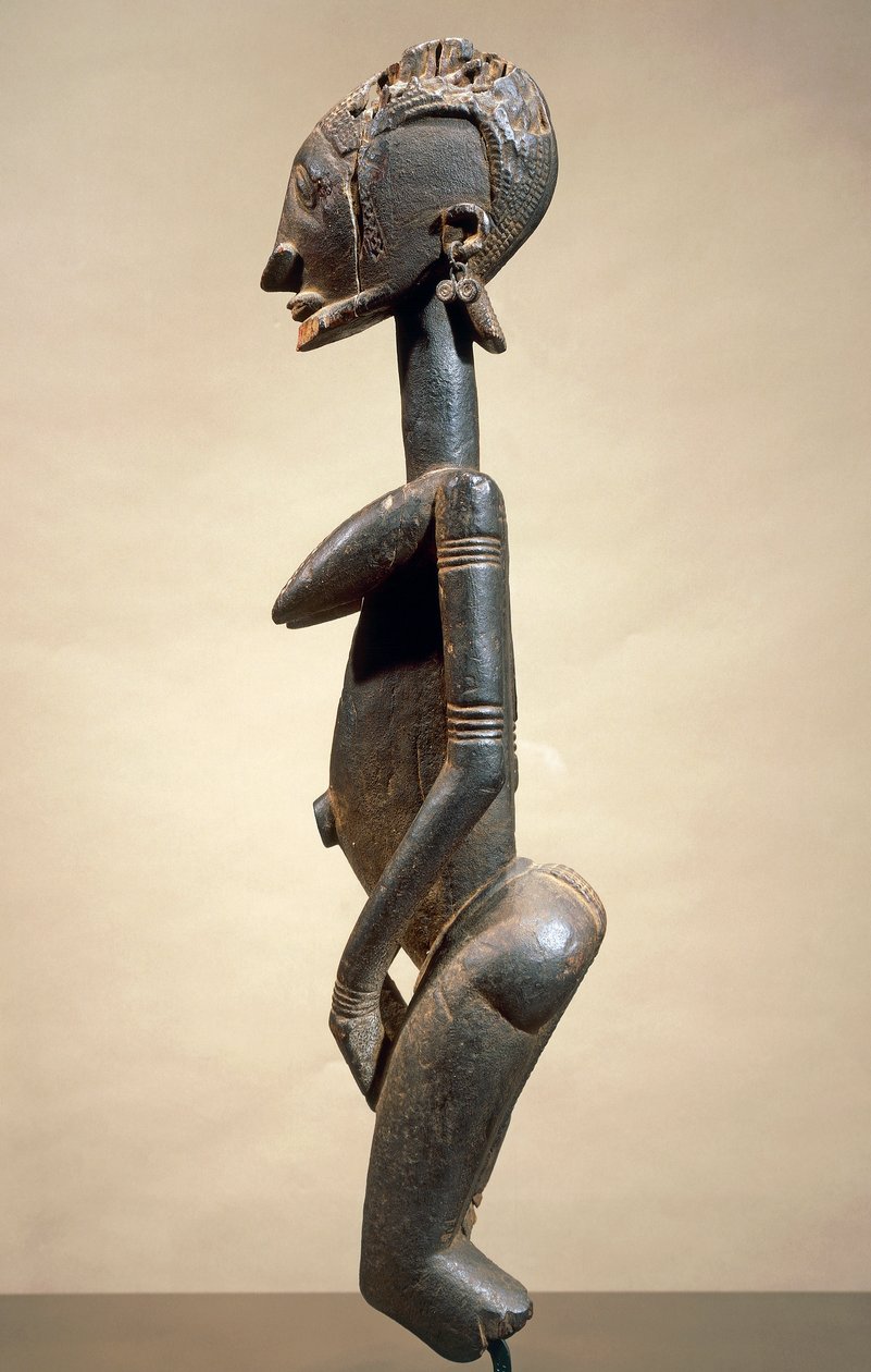 Fa és fém szobor, a ferde szemek mestere, magassága 59 cm, dogon törzsi művészet Mali alkotó: School African