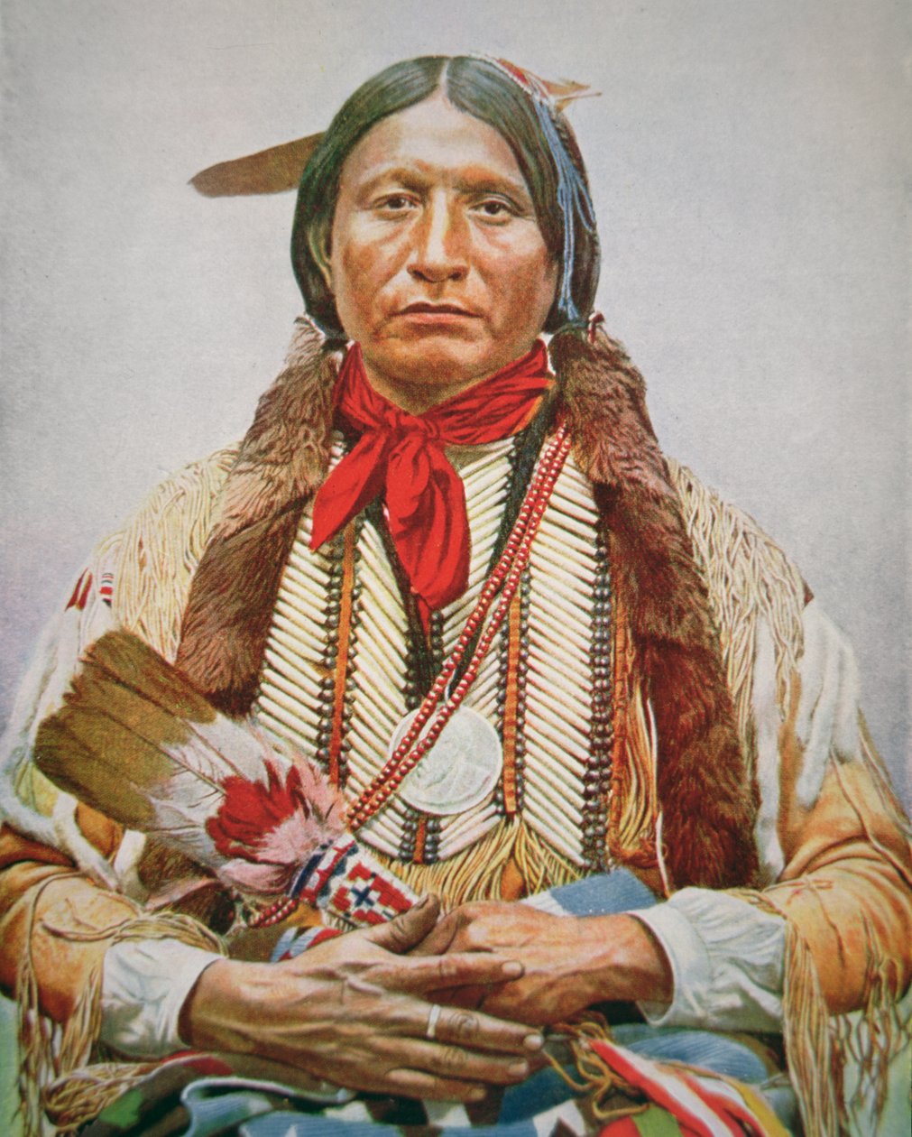 "Fa lándzsa" (színes lito) alkotó: School American