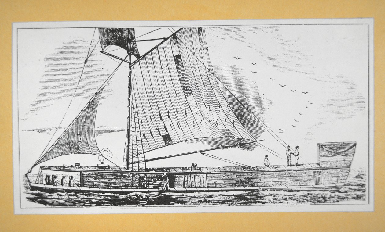 Mississippi Keel hajó (metszet) alkotó: School American