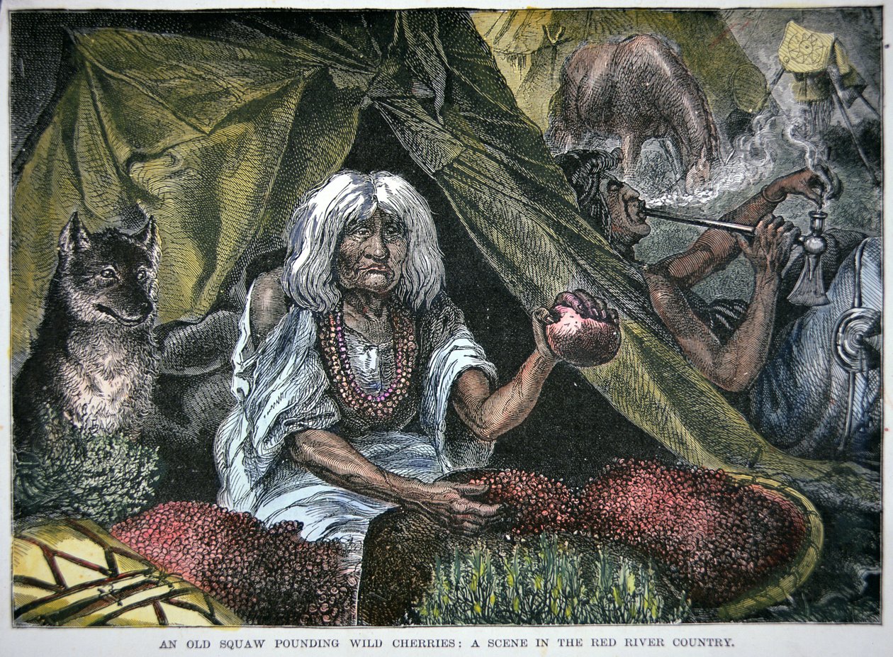 Indián étel (színes gravírozás) alkotó: School American