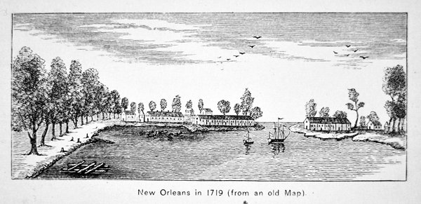 New Orleans 1719-ben (litho) alkotó: School American