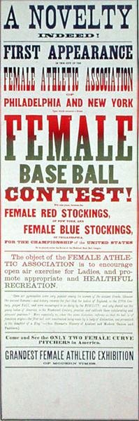 Női baseball meccset hirdető plakát (színes litho) alkotó: School American