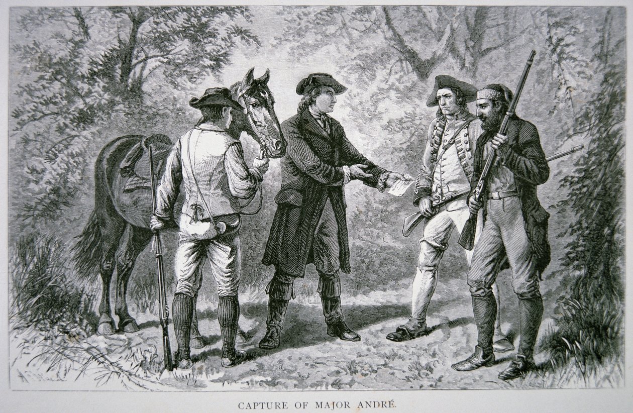 John Andre őrnagy elfogása (litho) alkotó: School American