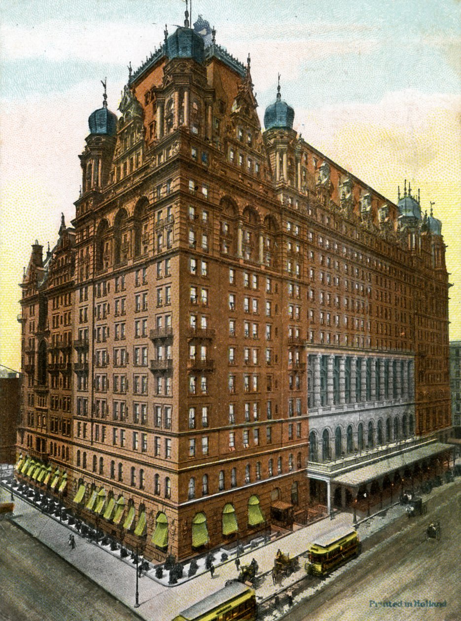 Waldorf Astoria Hotel, New York (nyomtatás) alkotó: School American