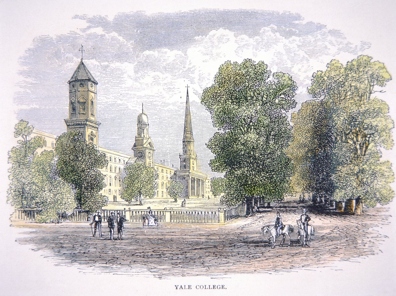 Yale Egyetem, New haven, Connecticut (színes litho) alkotó: School American