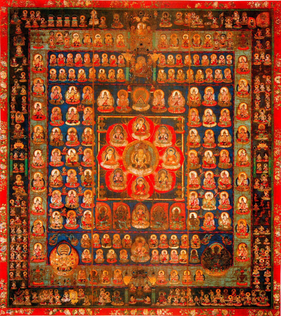 Buddhizmus: mandala taizokai (Garbhadhatu) a mátrix világáról mondta - Névtelen gouache selymen, 8-9. század Mérete 187x164,3 cm To-Ji Kyoto, Japán alkotó: School Asian