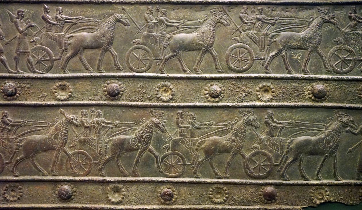 Balawat kapuk az ókori Asszír Birodalomból (alacsony dombormű) alkotó: School Assyrian