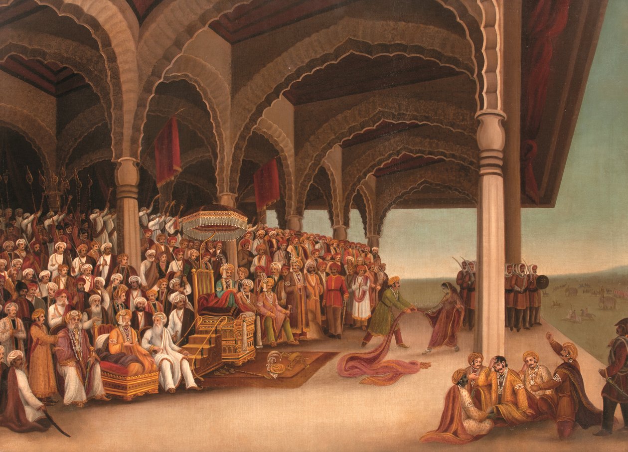 Cím nélkül (The Disrobing of Draupadi), c. 19. század vége (olaj, vászon) alkotó: School Bengali