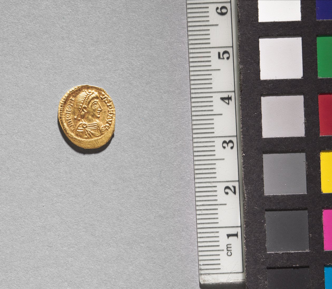 Solidus of Arkadios (előlap), 395-408 (arany) (lásd a CVL 499735 hátoldalát) alkotó: School Byzantine