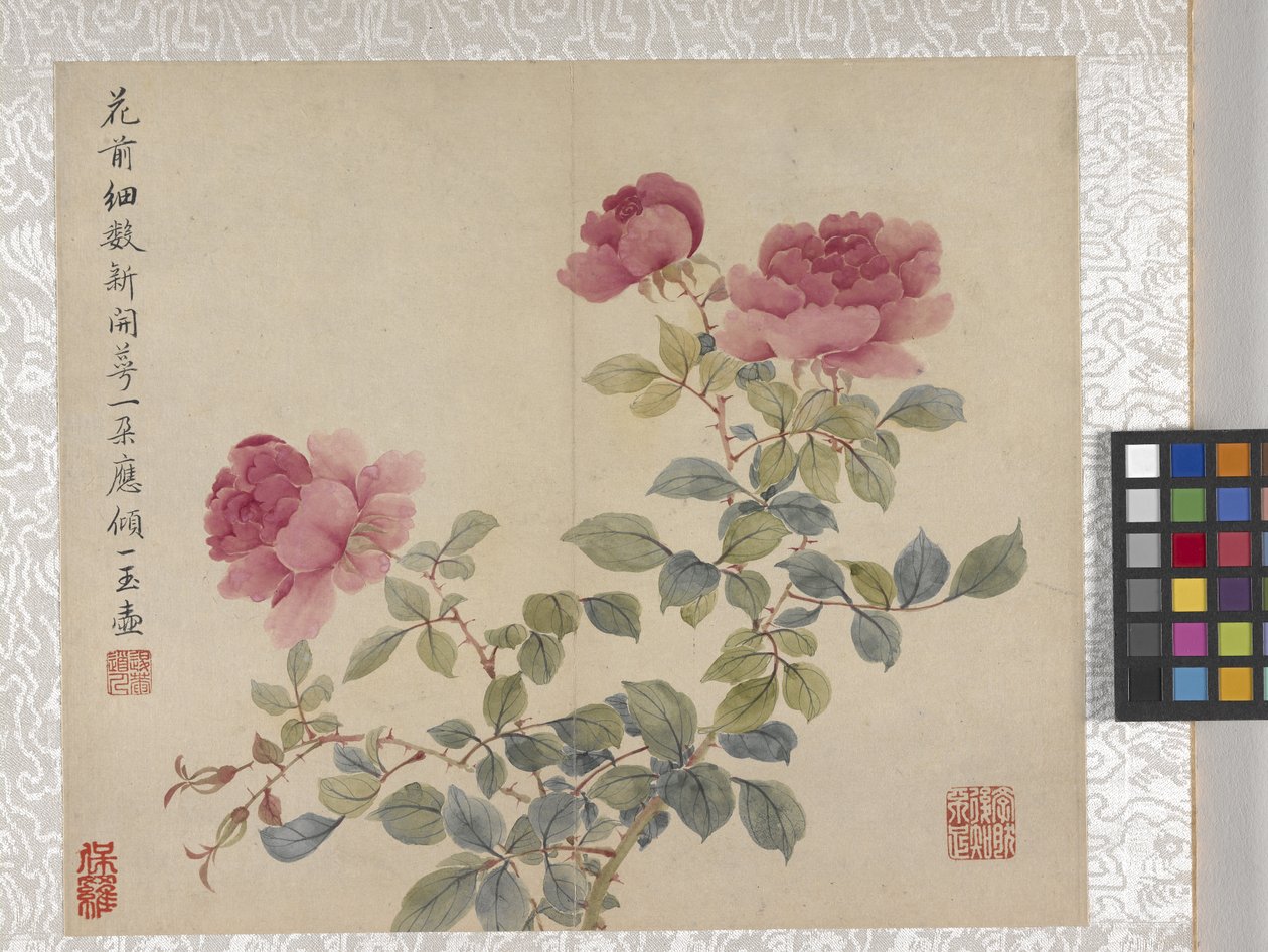 8 leveles virágalbum, 1700-as évek közepe (tinta és szín, papír) alkotó: School Chinese