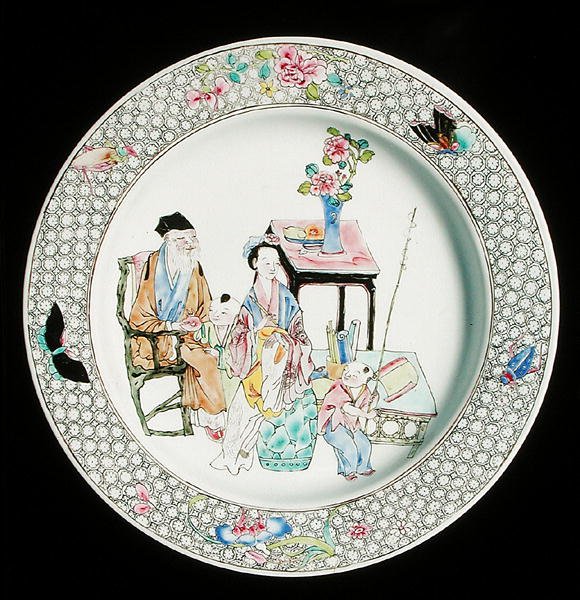 Famille rózsa tojáshéjas edény, 1730 körül (porcelán) alkotó: School Chinese