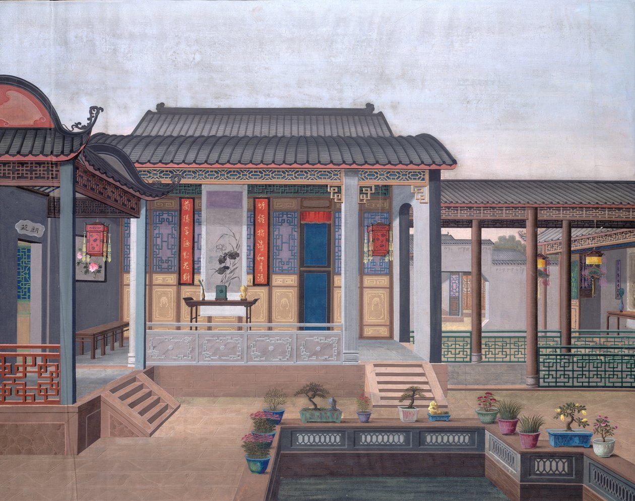 Hozzáadás. Vagy. 2196 Rajz egy kínai tisztviselő házának belsejéről alkotó: School Chinese