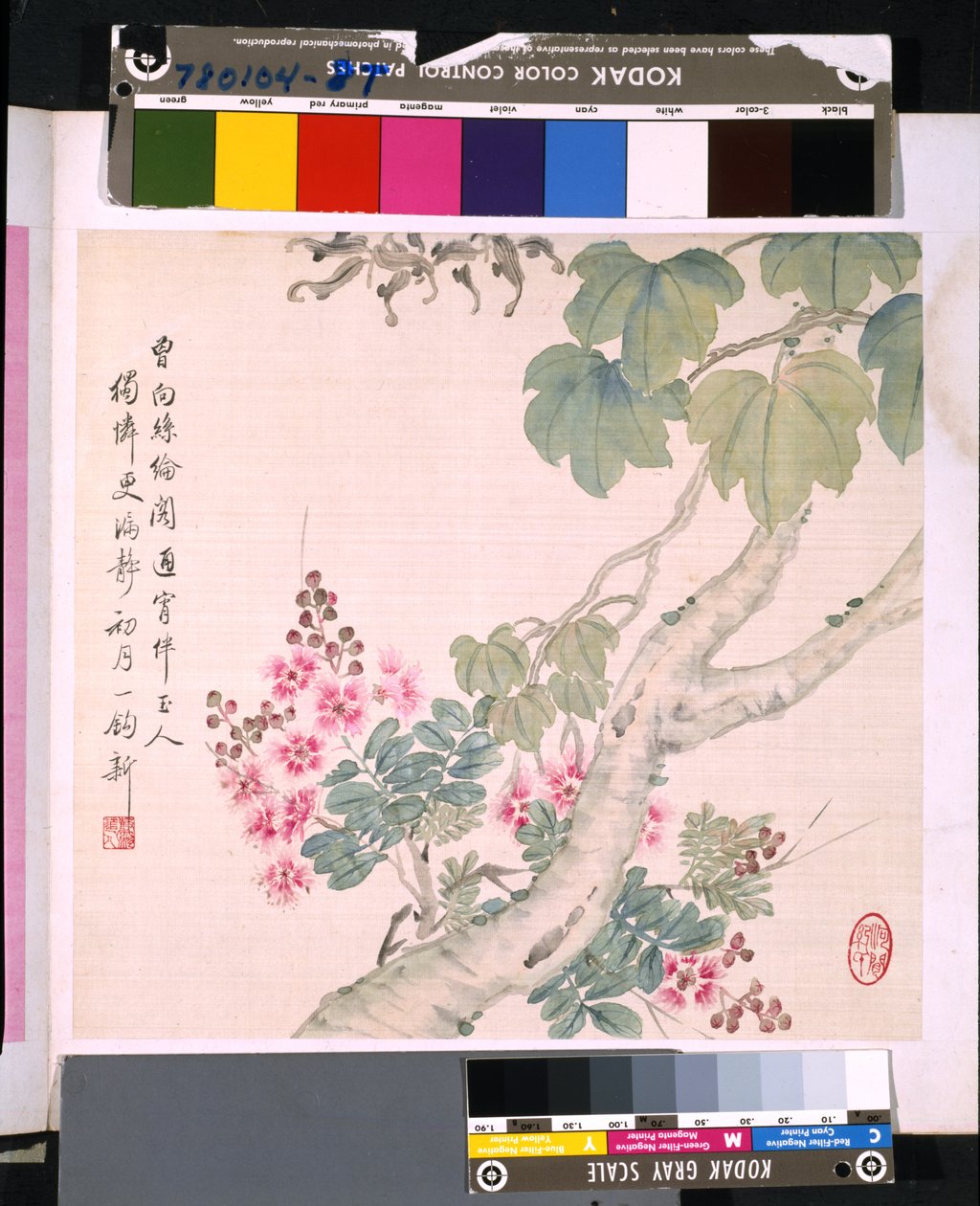 Virágok és madarak albuma, dátum ismeretlen (tus és színes selyem) alkotó: School Chinese