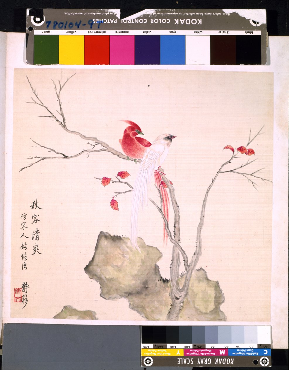 Virágok és madarak albuma, dátum ismeretlen (tus és színes selyem) alkotó: School Chinese