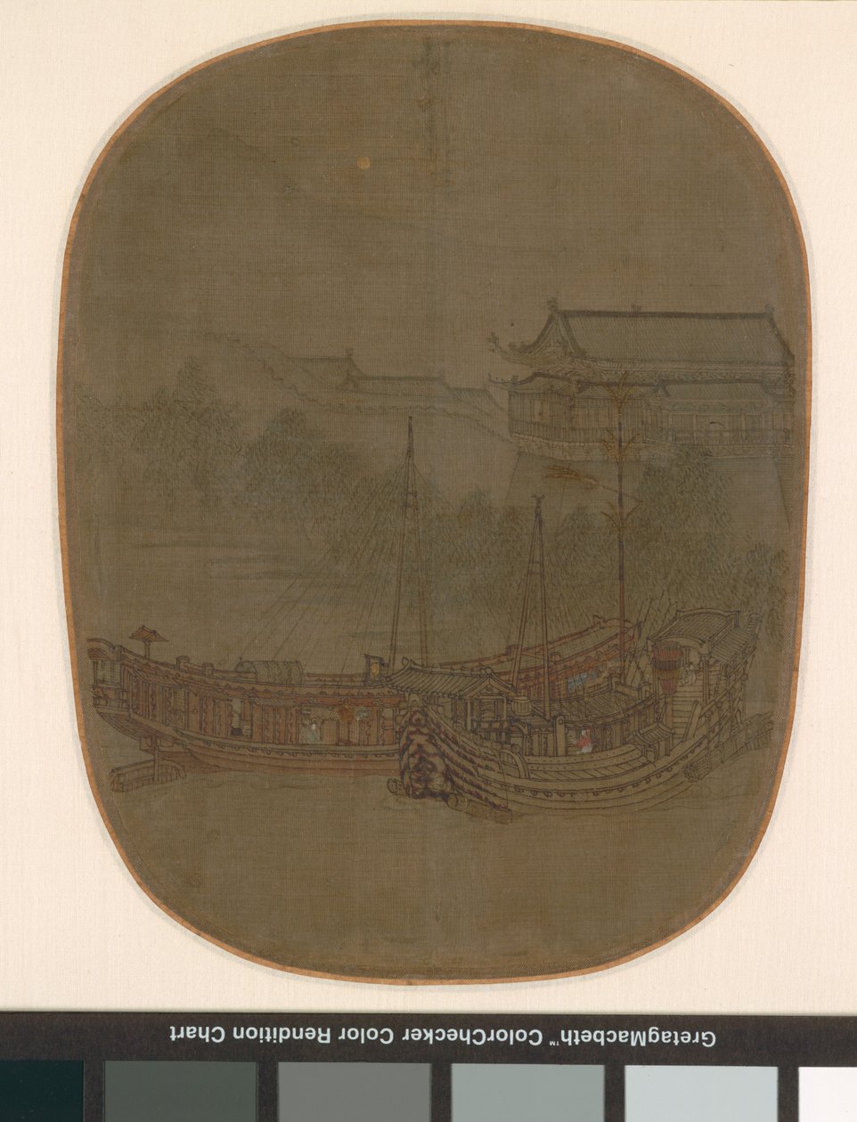 Boats at Anchor, Southern Song Dynasty, 1150-1200 körül (tinta és szín selyemen) alkotó: School Chinese