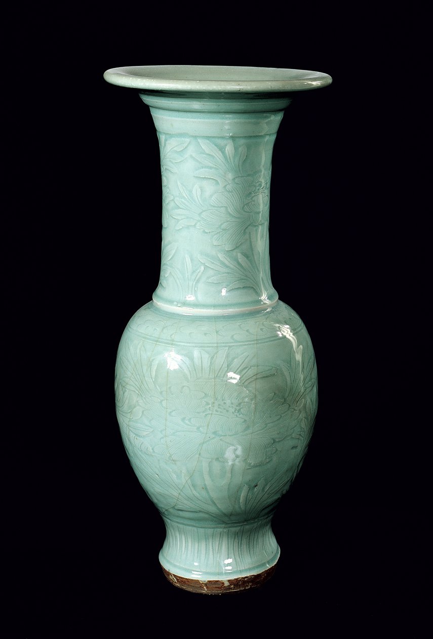 Celadon mázas váza, Yuan-dinasztia (1260-1368) (kerámia) alkotó: School Chinese