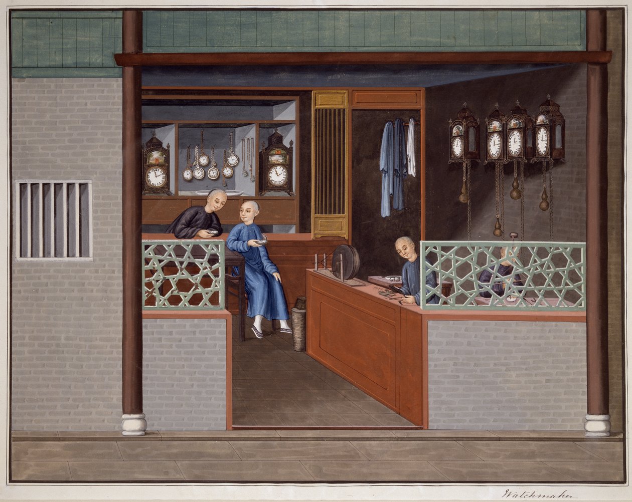 Kínai órásmester (gouache és akvarell, papír) alkotó: School Chinese