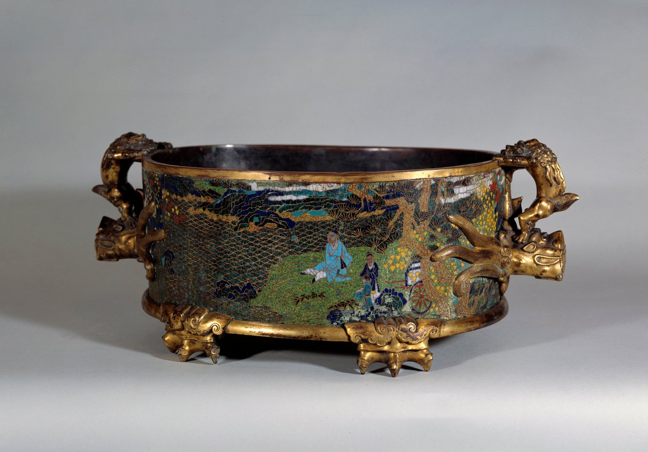 Kínai művészet: pot cache a cloisonne-i e-mailben. 16. századi Párizs, díszítőművészet alkotó: School Chinese
