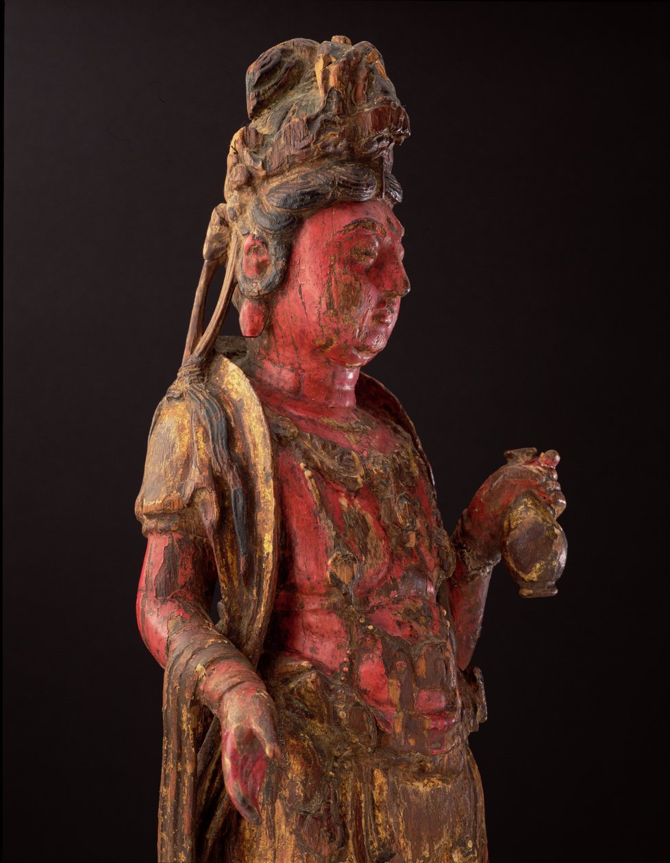 Guanyin, Song-dinasztia részlete (polikróm fa) (lásd: 208010) alkotó: School Chinese