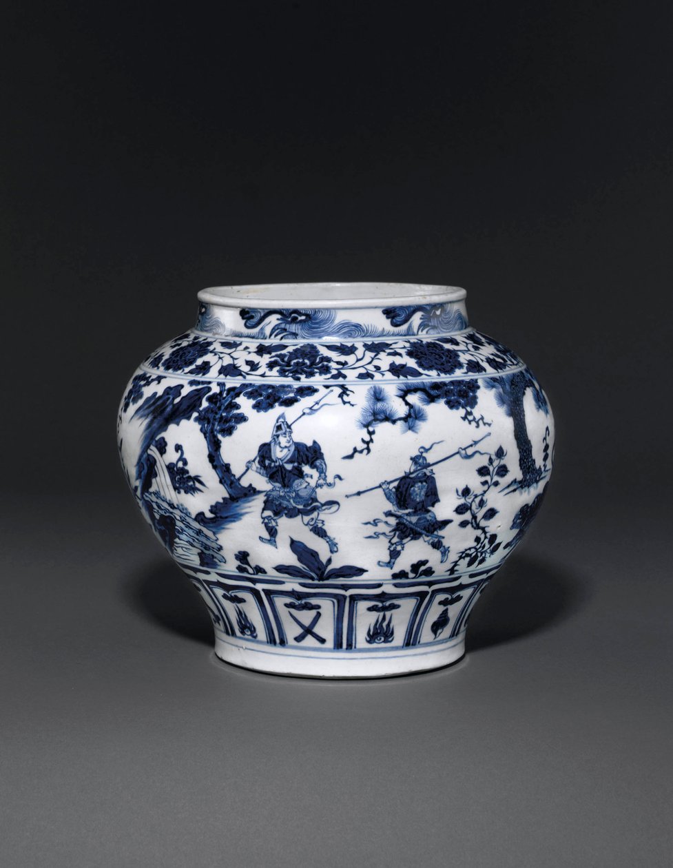 Kivételesen ritka és fontos kék-fehér tégely, Guan Yuan-dinasztia, 14. század közepe (kerámia) (lásd még: 469089-469093) alkotó: School Chinese