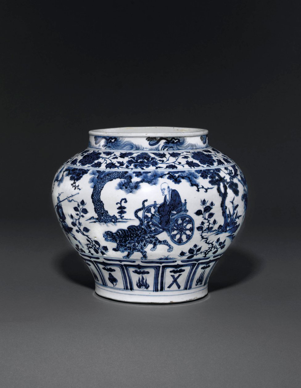 Kivételesen ritka és fontos kék-fehér tégely, Guan Yuan-dinasztia, 14. század közepe (kerámia) (lásd még: 469090-469093) alkotó: School Chinese