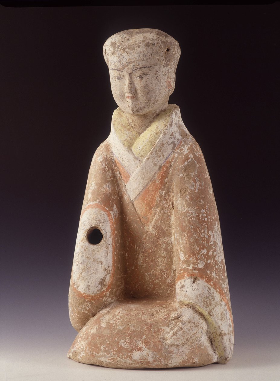 Az udvarhölgy. Kína, Nyugat-Han korszak (206 AV - 220 AD), 60 cm H. Terrakotta szobrocska. alkotó: School Chinese