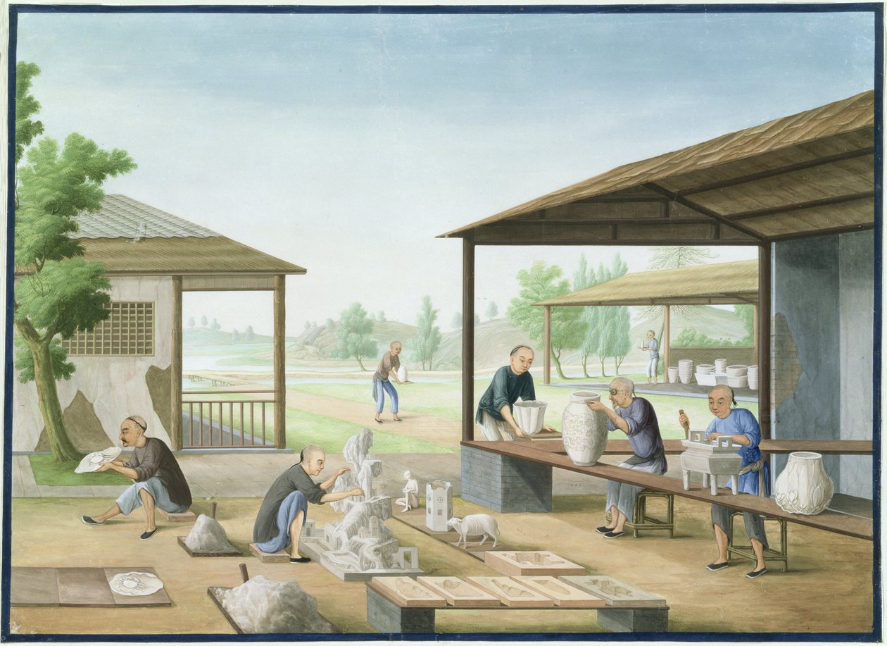 Porcelángyártás: (akvarell és gouache, papír) alkotó: School Chinese
