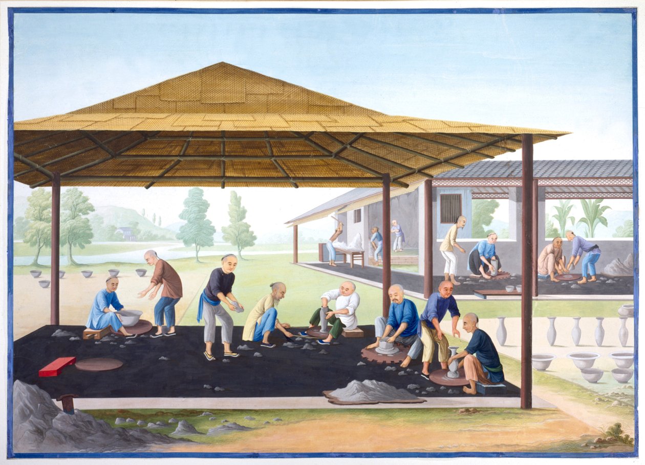 Vázák és tálak modellezése, 1825 körül (gouache, papír) alkotó: School Chinese