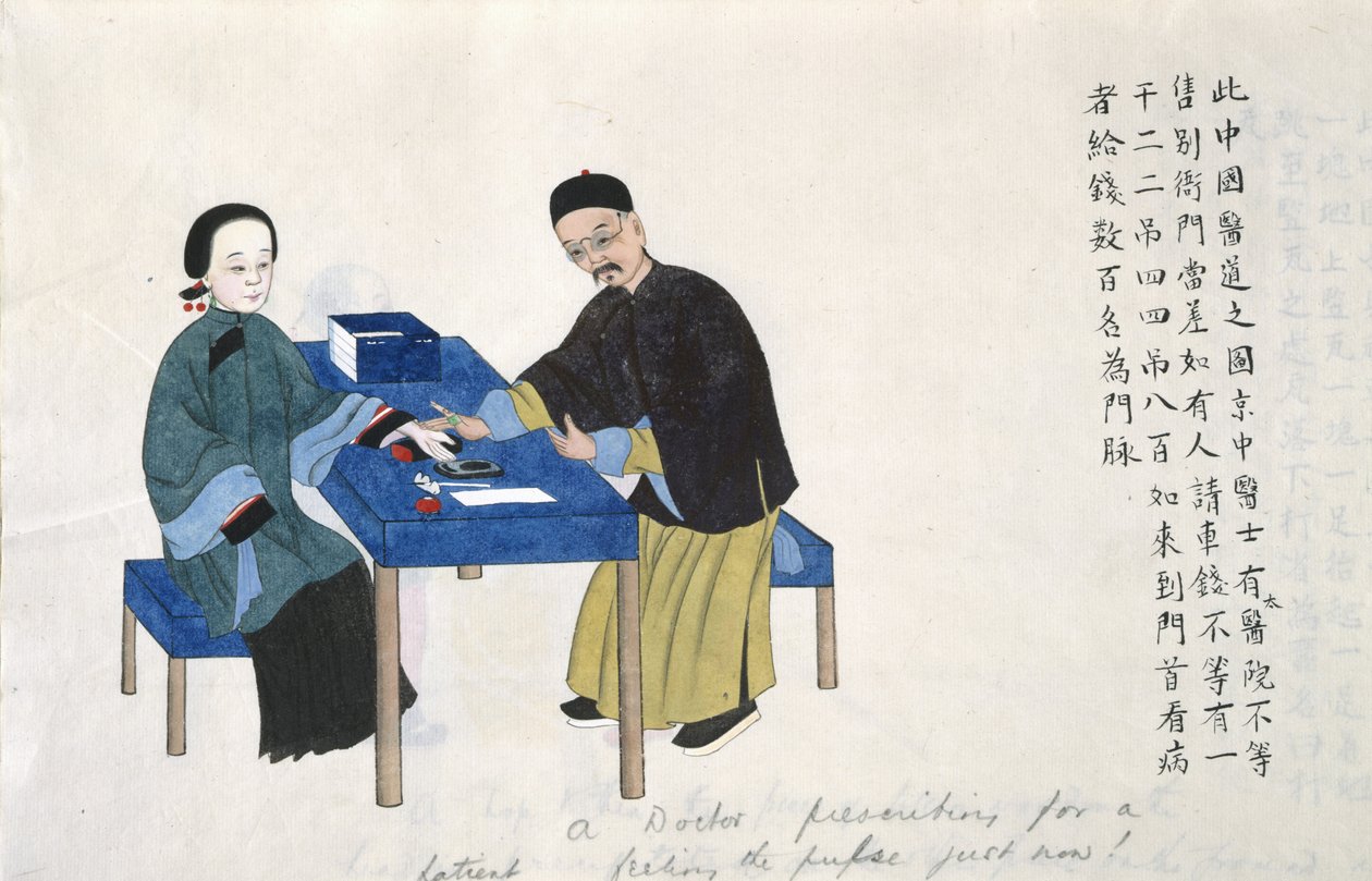 Vagy 11539 fol.89v Lépés közben, a kínai élet jeleneteit bemutató albumból (akvarell papíron) alkotó: School Chinese
