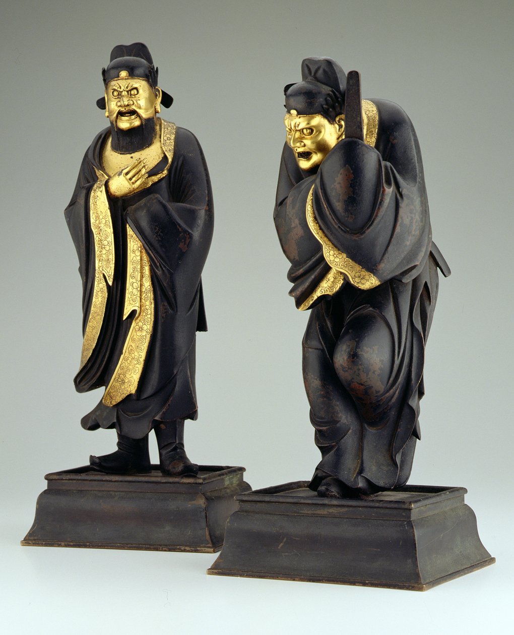 Taoista tisztviselőpár, Yuan vagy korai Ming-dinasztia (aranyozott bronz parcella) (lásd: 205152) alkotó: School Chinese