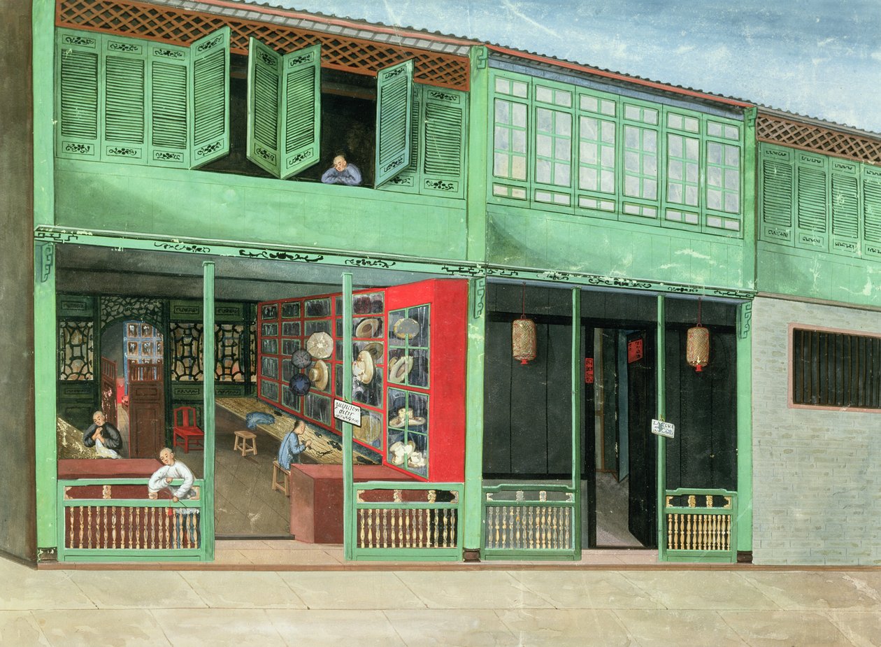 Polly a szabóság China st. új - Közel a spanyol Hong . . . Lamqua a festőműhely, 1830 körül (gouache, papír) alkotó: School Chinese