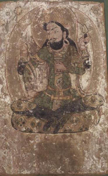 Roustem, a selyem istene, Kínai Turkesztán, Kr.e. 6-7. század (festmény fatáblára) alkotó: School Chinese